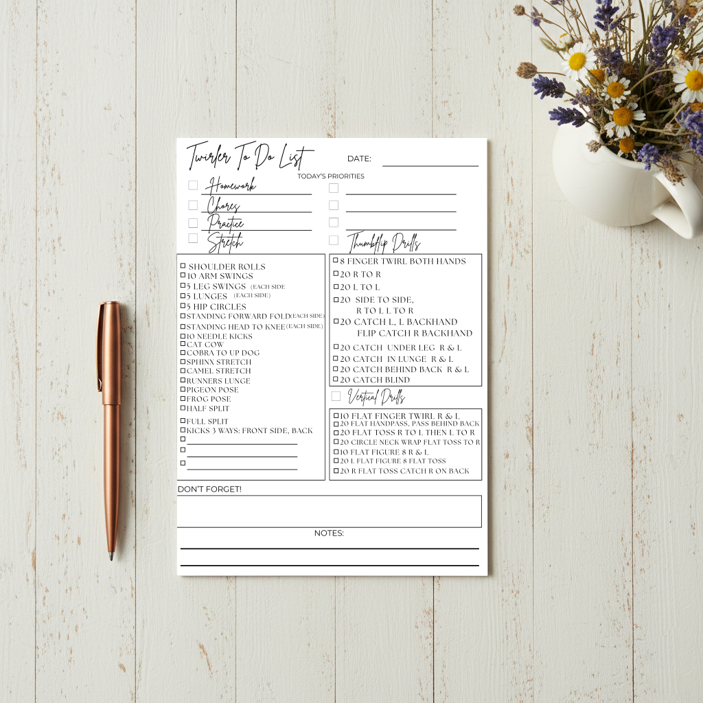 Twirler To Do List