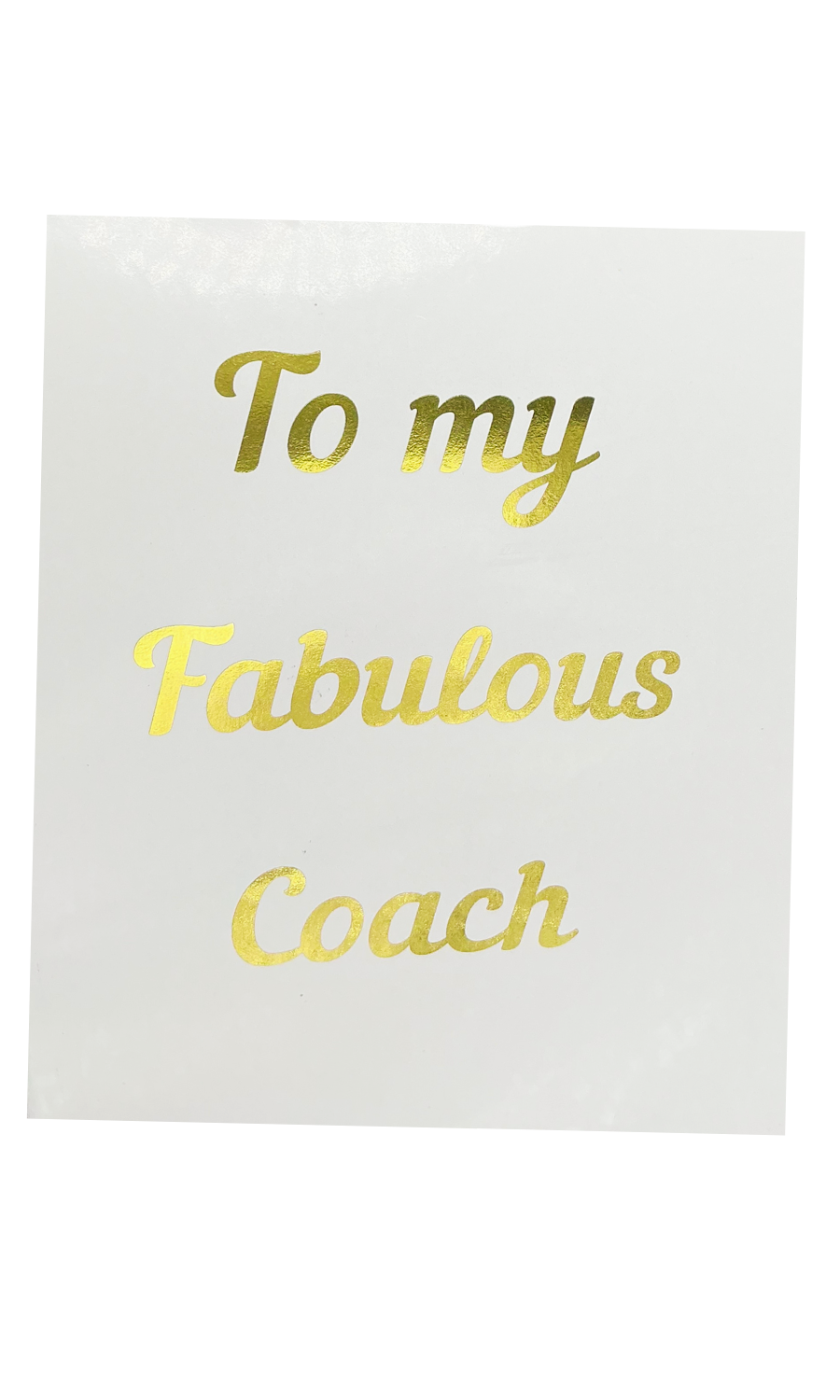 Thank You Card- To My Fabulous Coach